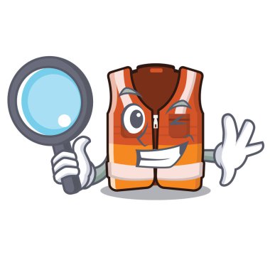 Maskot duvarında asılı Dedektif güvenlik yeleği