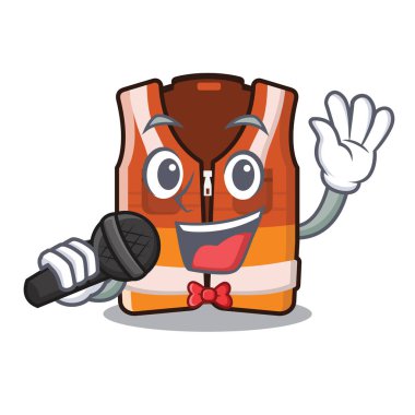 Karikatür şeklinde Singing güvenlik yeleği