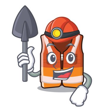 Karikatür şeklinde Madenci güvenlik yeleği