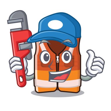 Karikatür dolabında saklanan tesisatçı güvenlik yeleği