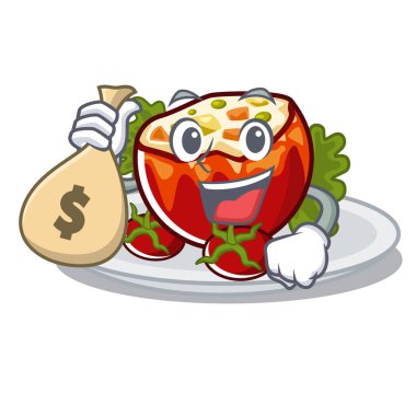 Para çantası ile karakter plakaları koymak domates dolması