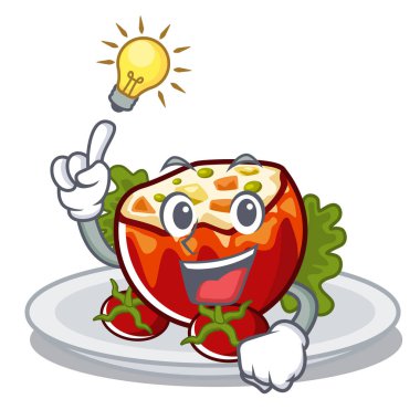 Karikatür şeklinde domates dolması bir fikir var