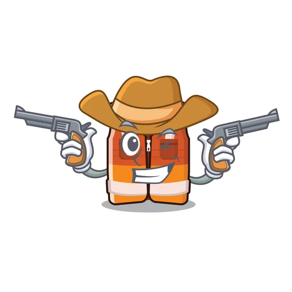 Cowboy safety vest isolated in the character — Stock Vector