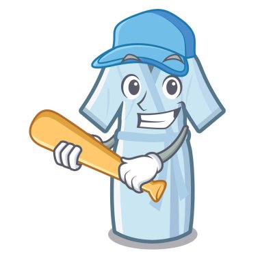 Bir çizgi film şeklinde beyzbol bornoz oynamak