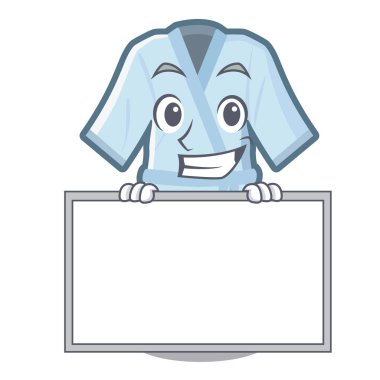 Bir karikatür şeklinde kurulu bornoz ile Grinning