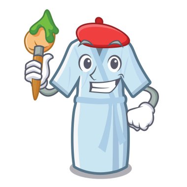 Karikatür şeklinde sanatçı bornoz