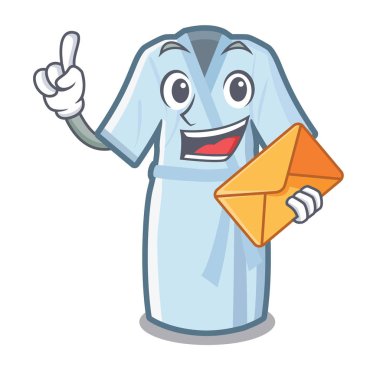 Zarf bornoz ile maskot masasının üzerine yerleştirilir