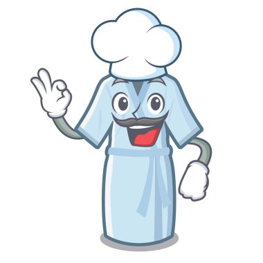 Şef bornoz maskot masasının üzerine yerleştirilir