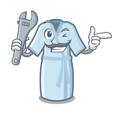 Parmak bornoz karikatür ile izole