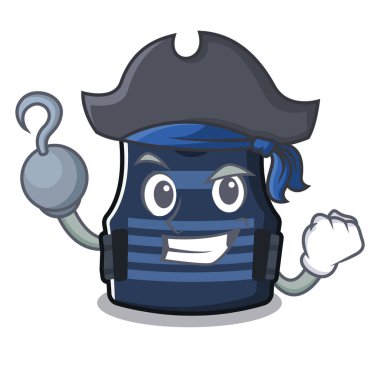 Korsan bulletprof yelek maskot izole