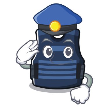 Polis kurşunprof yelek maskot izole
