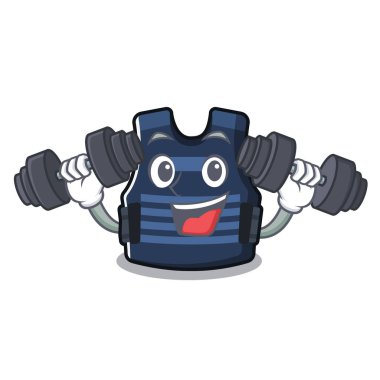 Fitness bulletprof yelek maskot izole