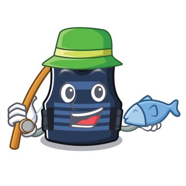 Karakter duvarında balıkçılık bulletprof yelek askısı