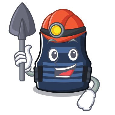 Karakter duvarında madenci bulletprof yelek askısı