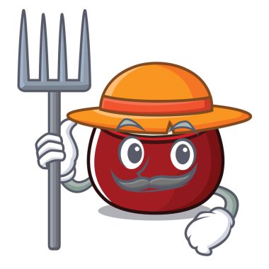 Çiftçi lor pirinç maskot kase servis