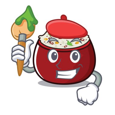 Sanatçı lor pirinç maskot kase servis