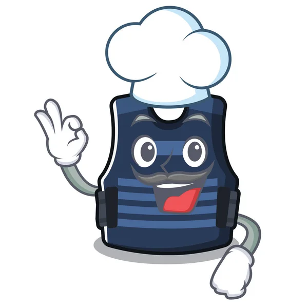 Chef bulletprof vest in the cartoon shape — Stock Vector