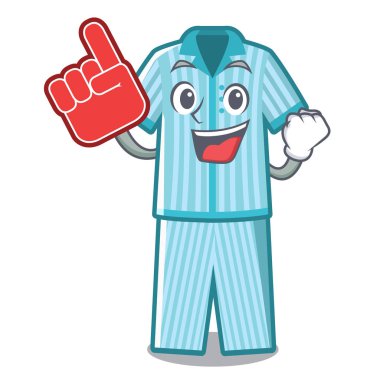 Bir karikatür dolapköpük parmak katlanmış pijama