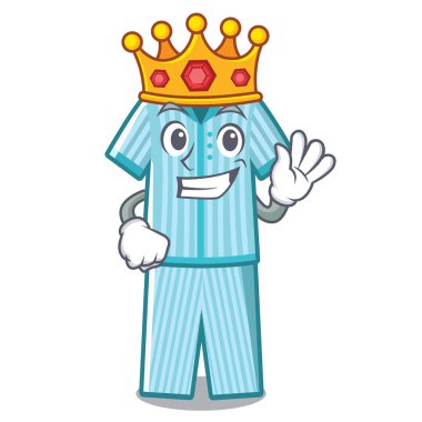 Bir karikatür dolaba Kral katlanmış pijama