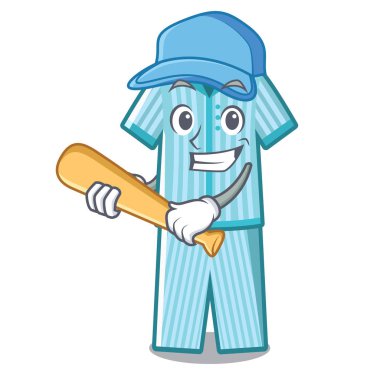 Karakter izole beyzbol pijama oynamak