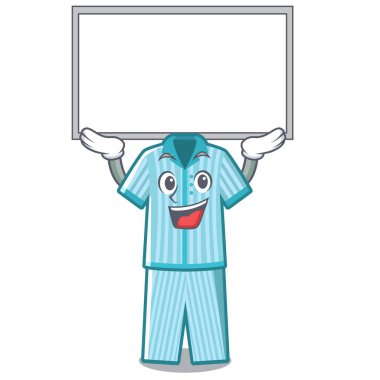 Yukarı tahta pijama karakter izole
