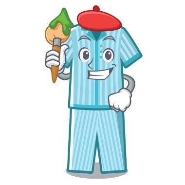 Sanatçı pijama karakter izole