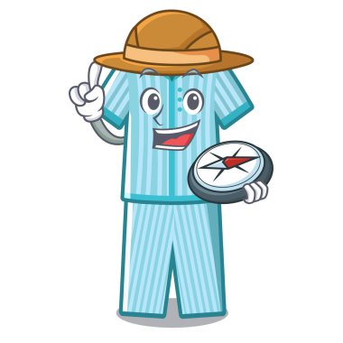 Bir karikatür yatakta yerleştirilen Explorer pijama