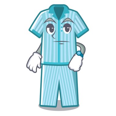 Bir karikatür dolapta katlanmış pijama bekliyor