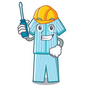 Bir karikatür dolap otomotiv katlanmış pijama