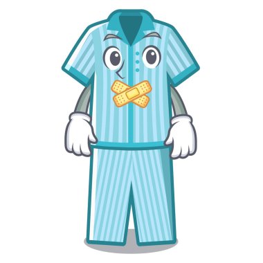 Bir karikatür dolap sessiz katlanmış pijama