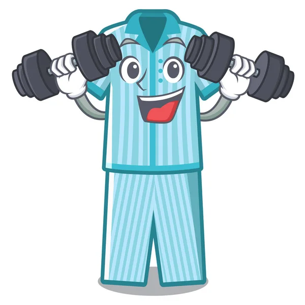 Fitness pijama karakter izole — Stok Vektör