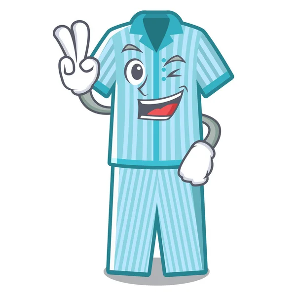 Pyjama met twee vingers in de vorm van een mascotte — Stockvector