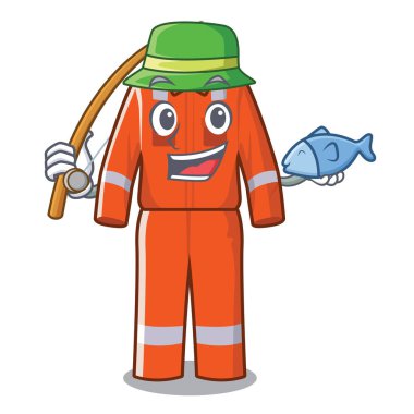 Karikatür dolapyerleştirilen balıkçılık iş tulumları