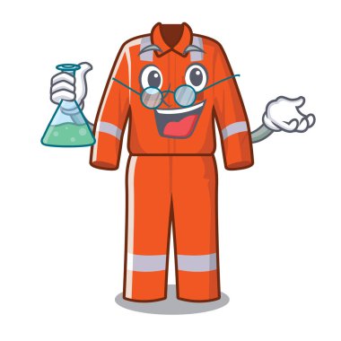 Profesör çalışma tulum maskotu izole