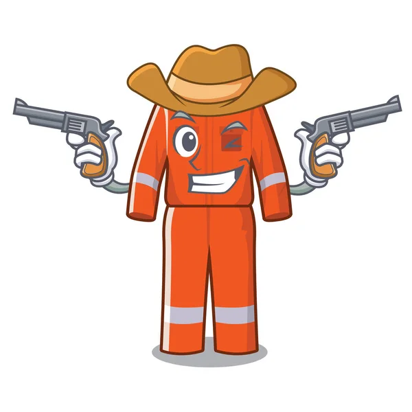 Cowboy werken overalls in de cartoon vorm — Stockvector