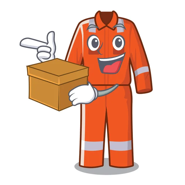 Con la caja de trabajo mono aislado en la mascota — Vector de stock