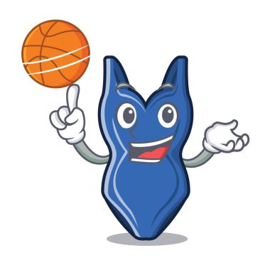 Basketbol ile swimswuit karakteri ile izole
