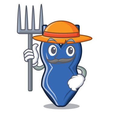 Çiftçi karakter izole wuit yüzüyor