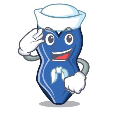 Denizci karakter izole ile izole yüzmek