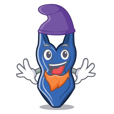 Elf karakter izole wuit yüzüyor