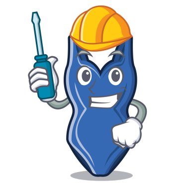 Otomotiv maskot ahşap masada yüzer