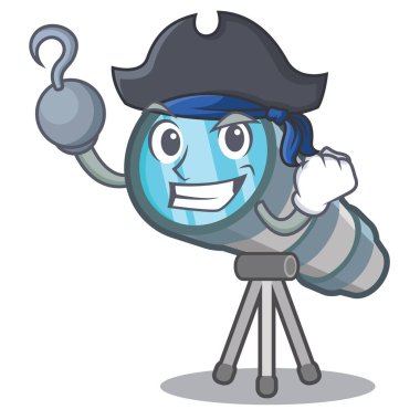 Maskotile izole korsan teleskop