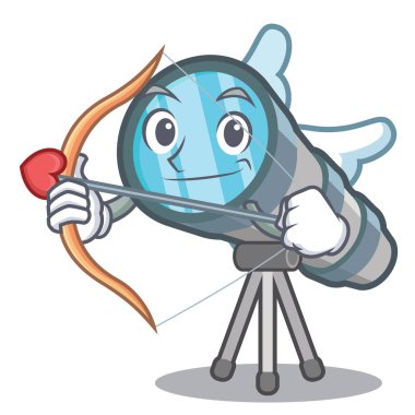 Maskot ile izole Cupid teleskop