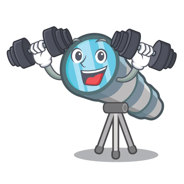 Télescope de fitness isolé avec dans la mascotte — Image vectorielle