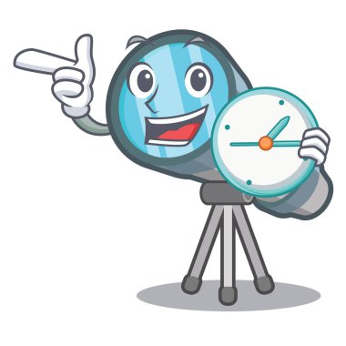 Oyuncak deposunda saat karikatür teleskop ile