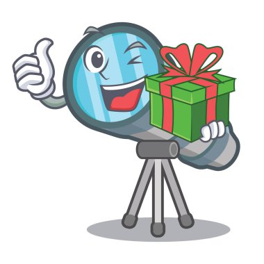 Karakter tablosunun üzerinde hediye minyatür teleskop ile