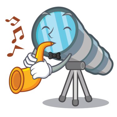 Karakter tablosunun üzerinde trompet minyatür teleskop ile