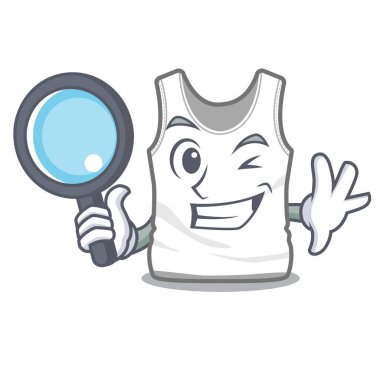 Dedektif undershirt karikatür ile izole