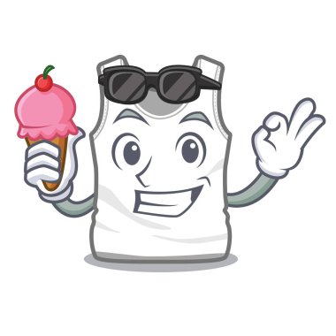 Karikatür ile izole dondurma undershirt ile