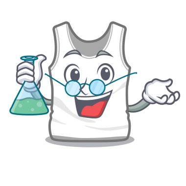 Profesör undershirt karikatür ile izole